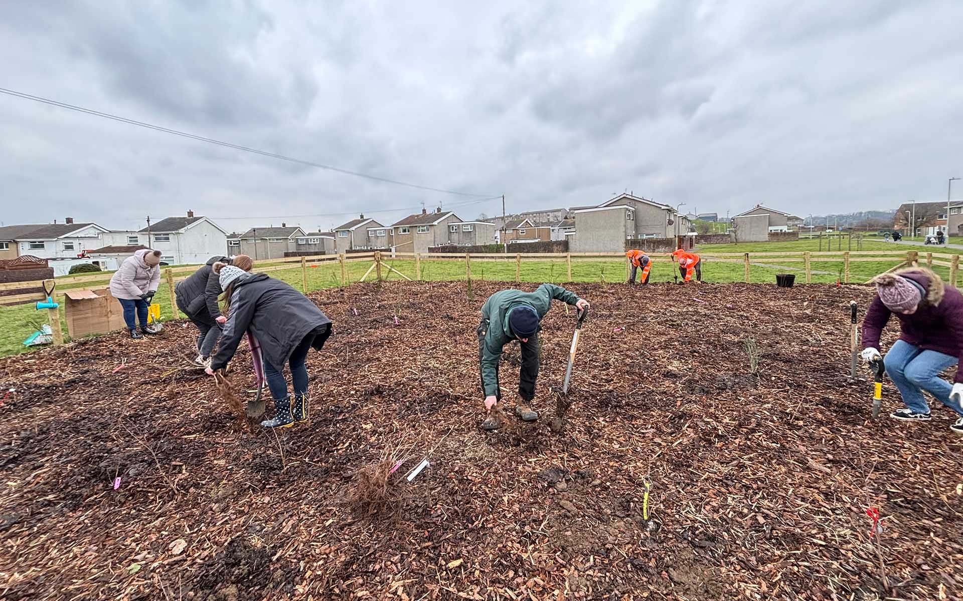Parc Poced Marlas Pocket Park planting team