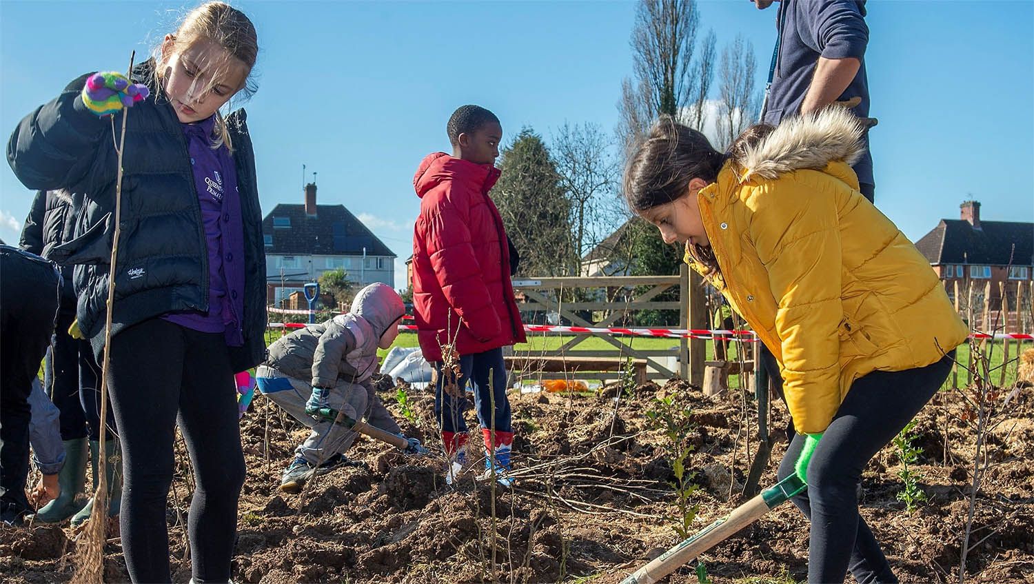 Children on planting day