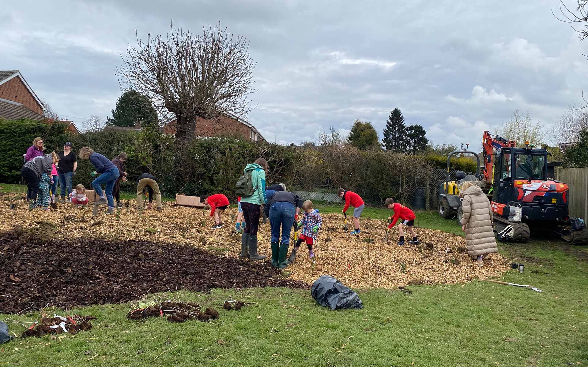 Headlands Park Tiny Forest planting team students