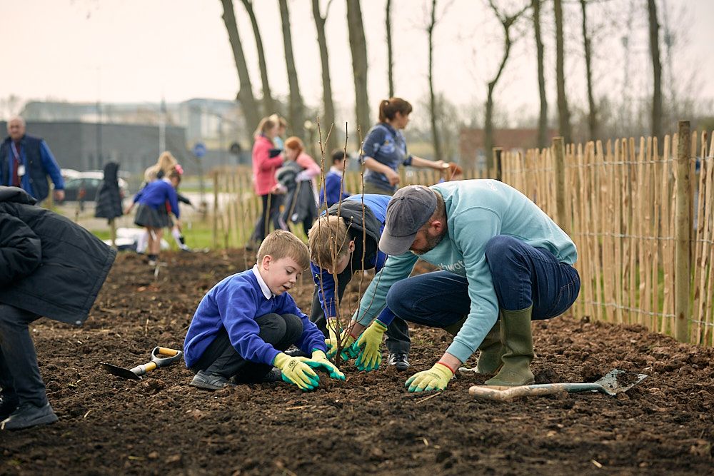 Mereside Tiny Forest Planting Day. Photo Credit - OVO Foundation