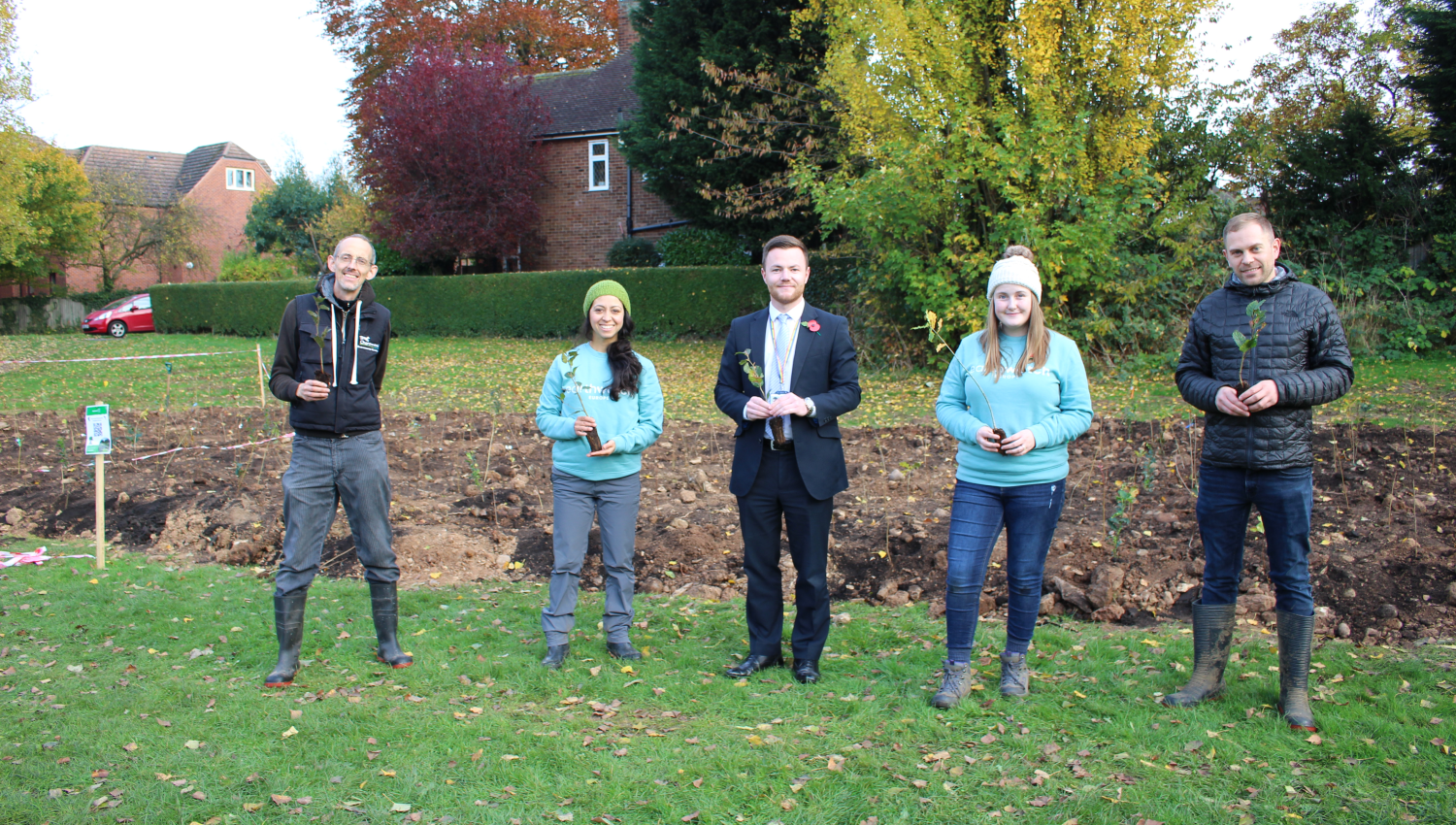 November 2021: Charnwood's first Tiny Forest is planted (Photo credit Charnwood Council)