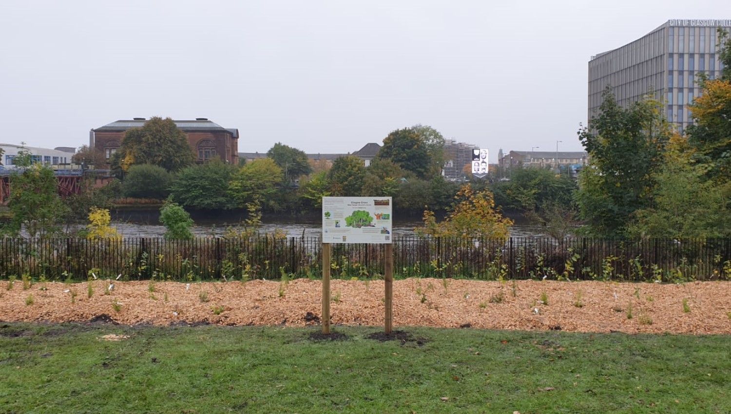 October 2021: Glasgow's second Tiny Forest is planted (Photo credit Earthwatch Europe)