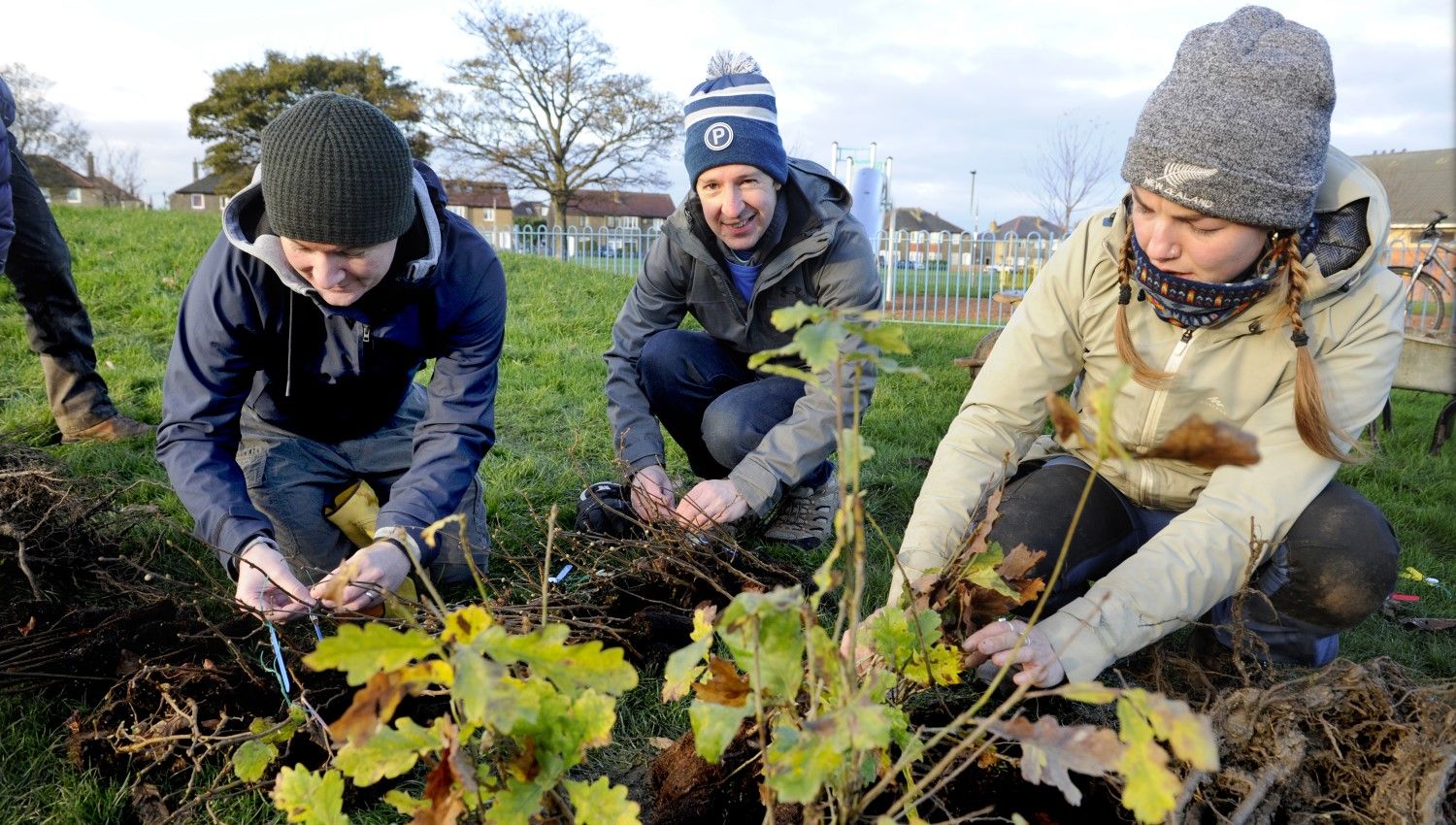 December 2021: Volunteers planting the tree saplings (Photo credit The City of Edinburgh Council)