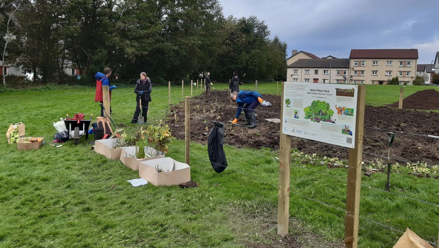 October 2021: Edinburgh's first Wee Forest is planted (Photo credit Ross Woodside)