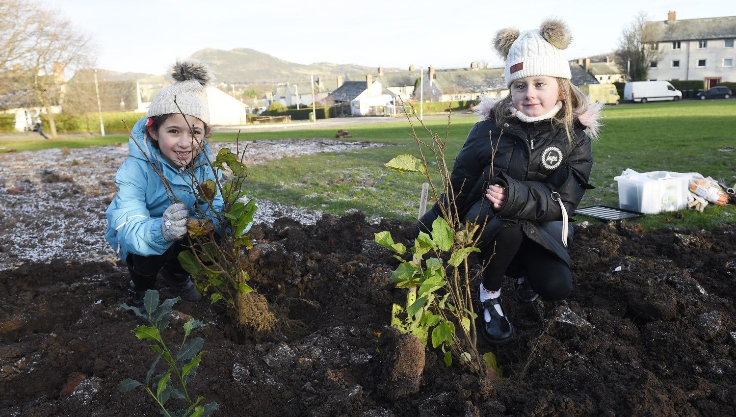 December 2021: School children planting tree saplings (Photo credit Edinburgh City Council)