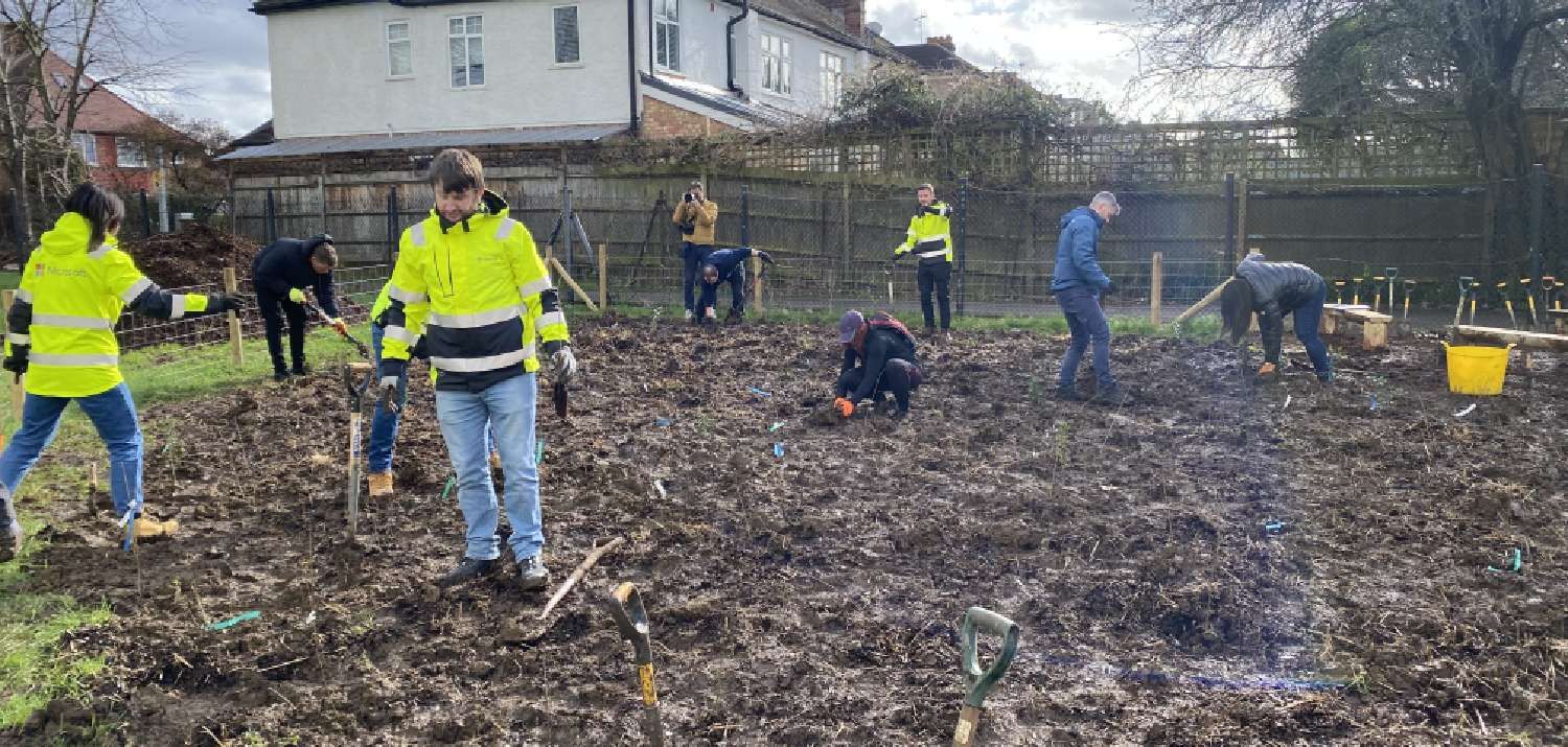 Trinity way /Old Oak Road Acton Tiny Forest Planting Day Winter 2024. (Photo Credit: Micrcosoft)