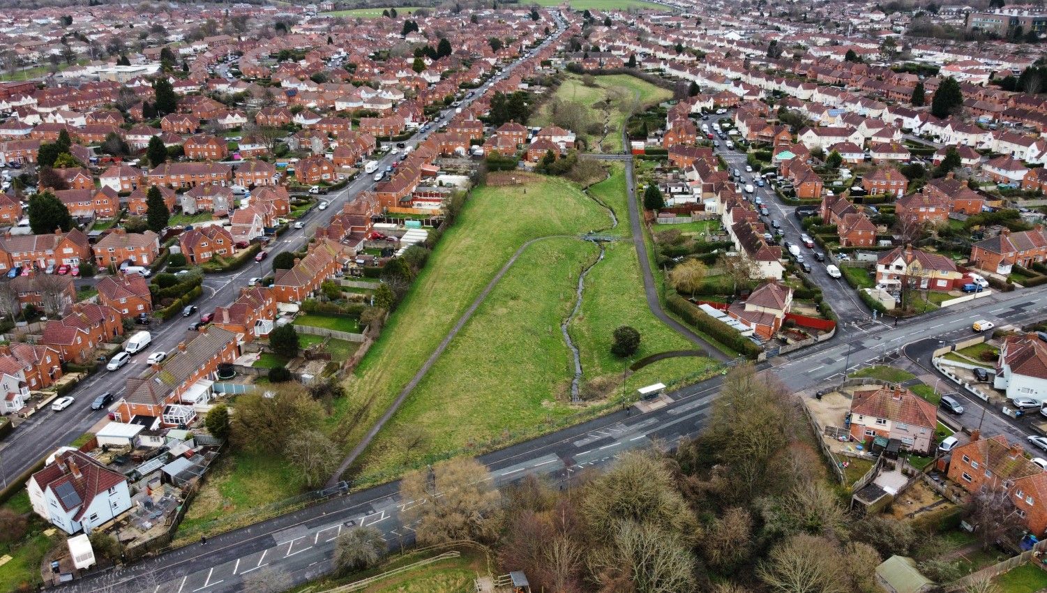 February 2021: Trym Valley aerial shot (Photo credit Lewis Pidoux)