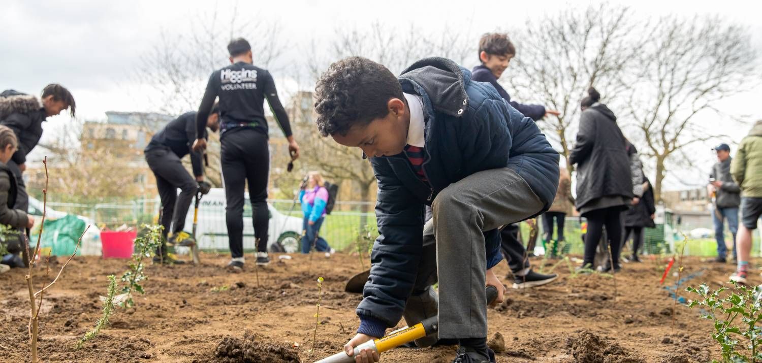 March 2024: Tiny Forest Planting Day (Photo Credit: Earthwatch Europe)