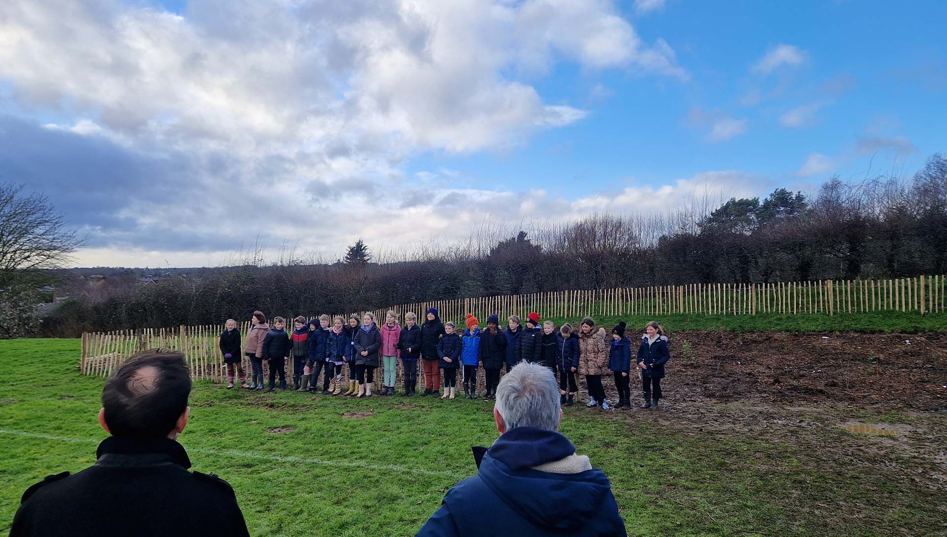 Maulden Lower School Tiny Forest planting school children