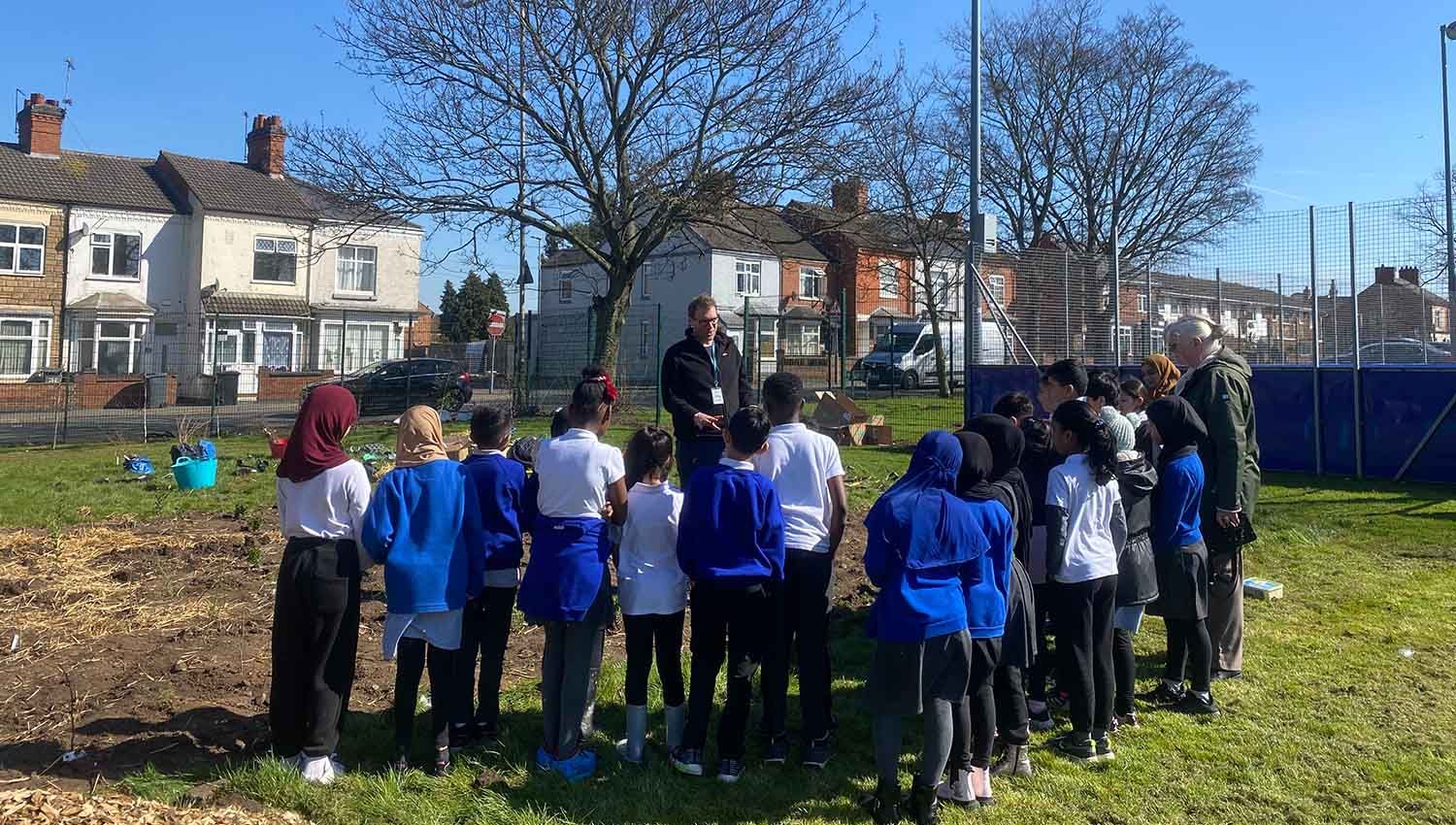 Leicester Tiny Forest planted by School Children