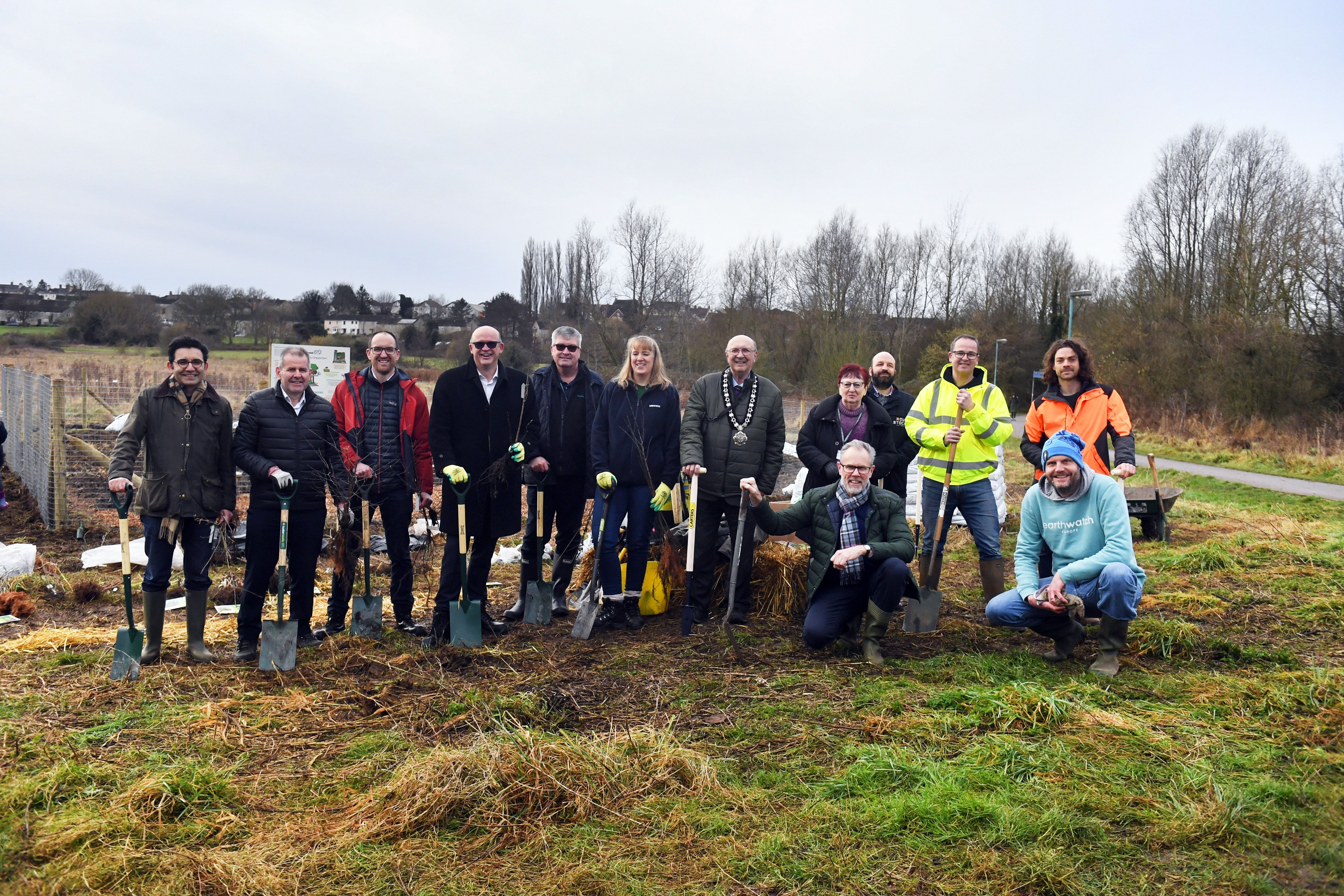 The Monkton Park Tiny Forest is planted. Photo Copyright Chippenham Town Council